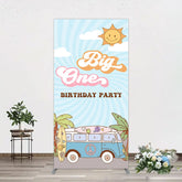Aperturee - Aperturee Sunny Day Sky Big One Happy Birthday Rectangle Backdrop